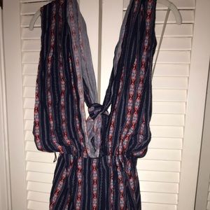 Multi colored wrap tie romper